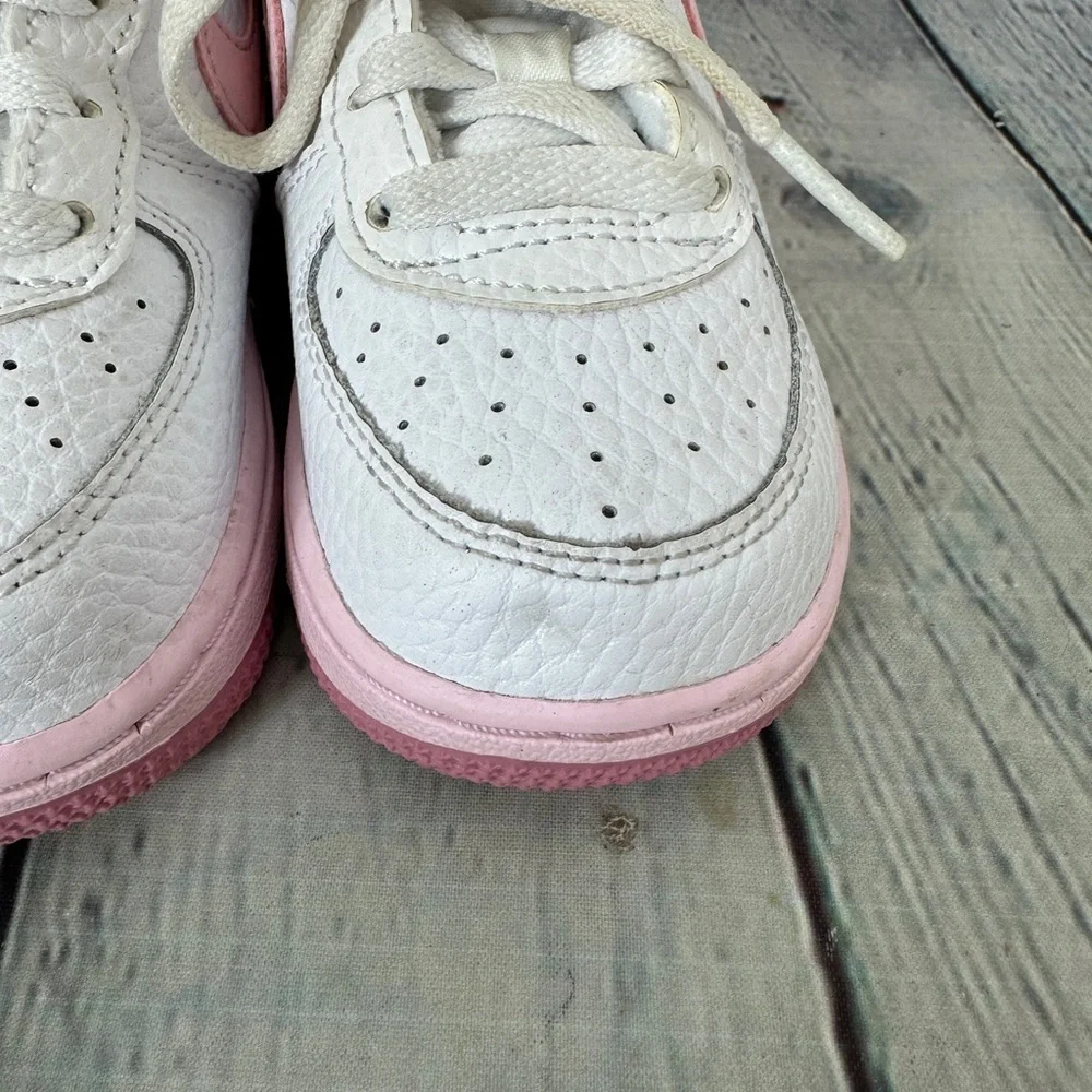 Nike force one low top baby pink and white size 6